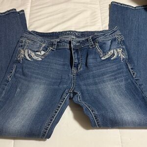 Grace in LA Embellished Blue Boot Cut Jeans